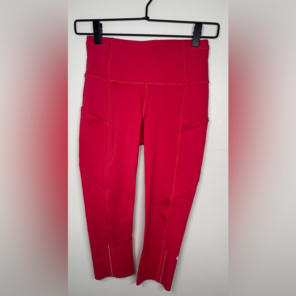 Lululemon Fast and Free Crop II 19” Hot Pink